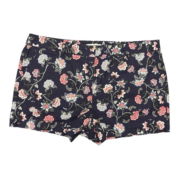 LOFT Riviera Shorts Blue & Pink Floral Print Cotton Blend Size 18 NWOT - Picture 4 of 9